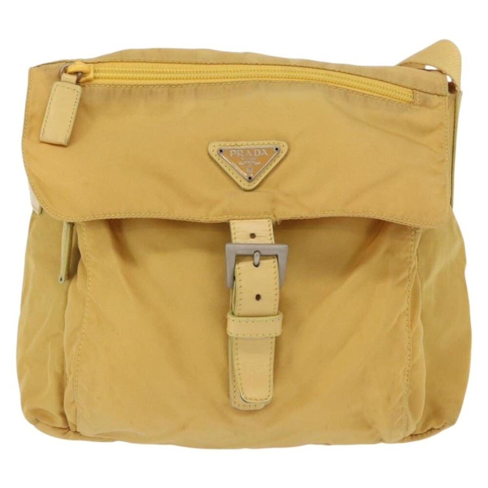 Prada Nylon Shoulder Bag Yellow